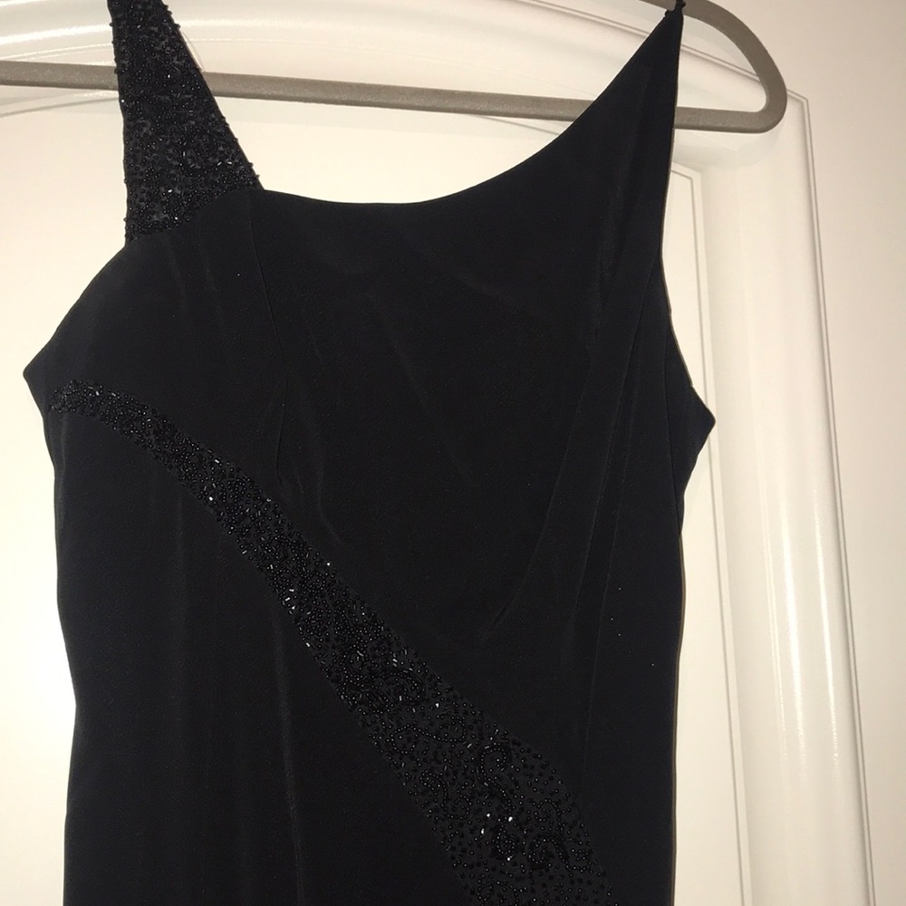 Long black dress with beads
